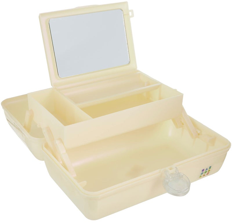 Caboodles On-The-Go Girl Makeup Box  White Opal  Hard Plastic Makeup Organizer Box  Built-In Mirror  Secure Latch for Safe Travel  Spacious Storage for Large Items - Image 2